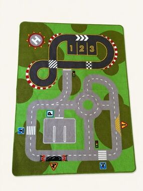 Melissa and Doug Playmat Rug Cars Road Racetrack Kids Toddler Gift Boys Green